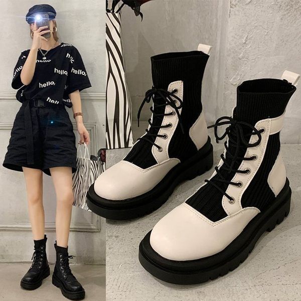 boots for women mixed color pu leather cross tied thick bottom flats ladies commute boots elegant comfortable casual fashion new, Black
boots for women mixed color pu leather cross tied thick bottom flats ladies commute boots elegant comfortable casual fashion new, Black