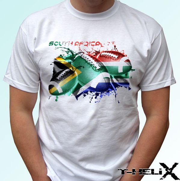 south africa rugby flag - white t shirt tee football design mens kids sizes