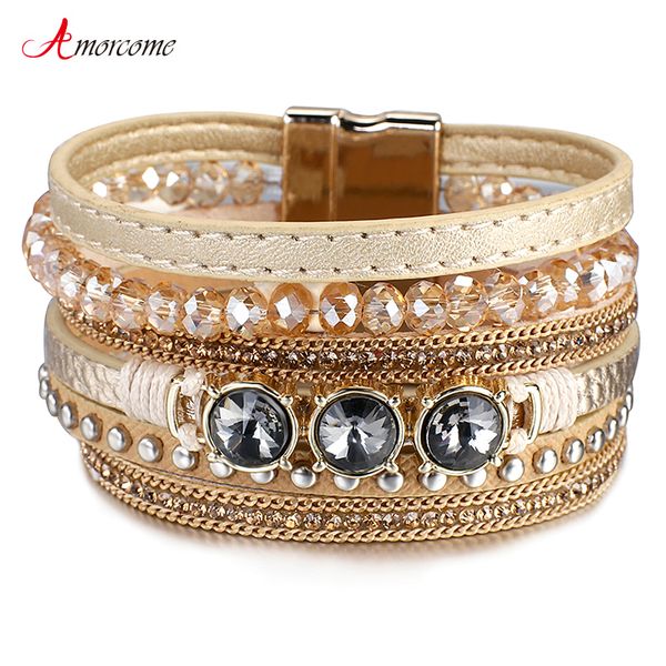 tennis amorcome crystal leather bracelets for women 2021 fashion bohemian boho charm multilayer wide wrap bracelet female jewelry, Golden;silver
tennis amorcome crystal leather bracelets for women 2021 fashion bohemian boho charm multilayer wide wrap bracelet female jewelry, Golden;silver