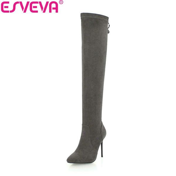 esveva 2020 women boots thin heels over the knee boots high heels winter shoes slim look pointed toe shoes woman size 34-43, Black
esveva 2020 women boots thin heels over the knee boots high heels winter shoes slim look pointed toe shoes woman size 34-43, Black