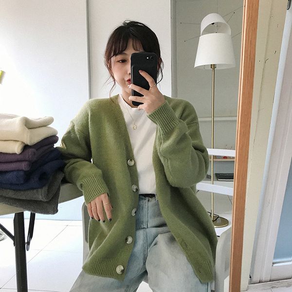 5 colors women autumn winter solid color v neck cardigan sweater coat female long sleeve outwear loose knitted (f1388, White
5 colors women autumn winter solid color v neck cardigan sweater coat female long sleeve outwear loose knitted (f1388, White