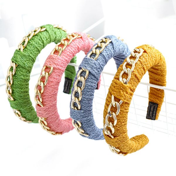 hair accessories personality baroque winding straw padded headband women valentine's day jewelry hoop golden metal chain cute headwear
hair accessories personality baroque winding straw padded headband women valentine's day jewelry hoop golden metal chain cute headwear