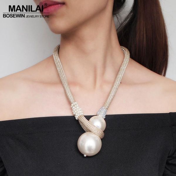 pendant necklaces manilai big simulated pearl for women chunky beads statement necklace fashion crystal rope chain ball choker, Silver
pendant necklaces manilai big simulated pearl for women chunky beads statement necklace fashion crystal rope chain ball choker, Silver