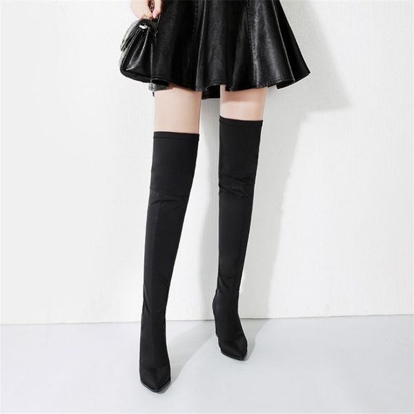 boots jianbudan high heels over the knee women's thigh comfortable flock pointed toe women, Black
boots jianbudan high heels over the knee women's thigh comfortable flock pointed toe women, Black