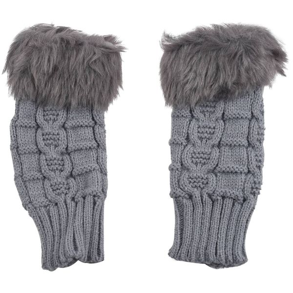 women faux fur hand wrist winter warmer knitted fingerless gloves gift-grey, Blue;gray
women faux fur hand wrist winter warmer knitted fingerless gloves gift-grey, Blue;gray