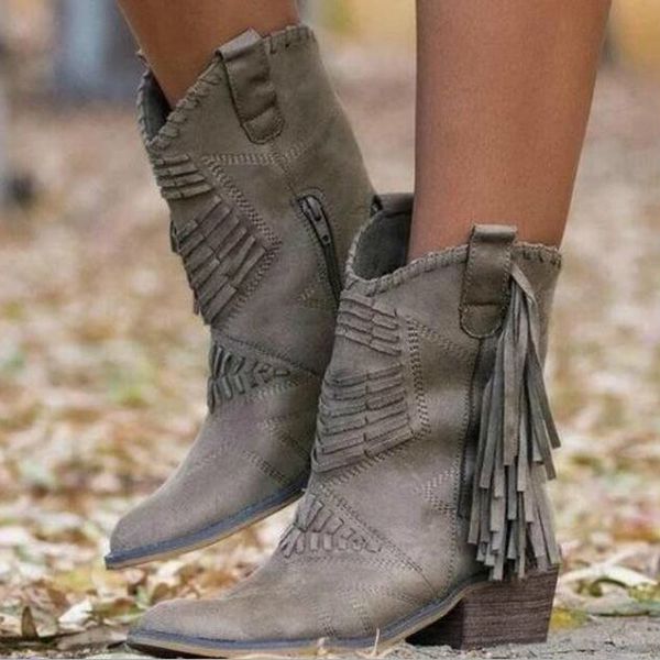 women ankle boots mid heels shoes vintage pu booties gladiator plus size tassels shoes woman female mujer sapato feminino d1712, Black
women ankle boots mid heels shoes vintage pu booties gladiator plus size tassels shoes woman female mujer sapato feminino d1712, Black