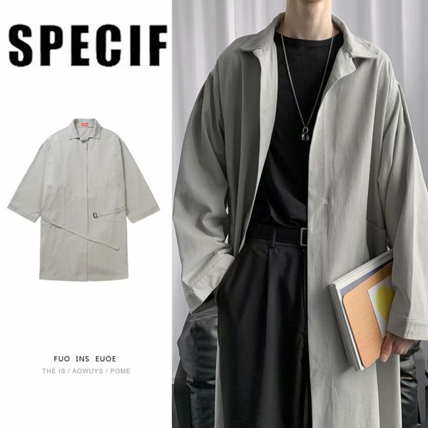 men's trench coats autumn long coat fashion solid color casual cardigan men streetwear wild loose korean windbreaker jacket menwear, Tan;black
men's trench coats autumn long coat fashion solid color casual cardigan men streetwear wild loose korean windbreaker jacket menwear, Tan;black