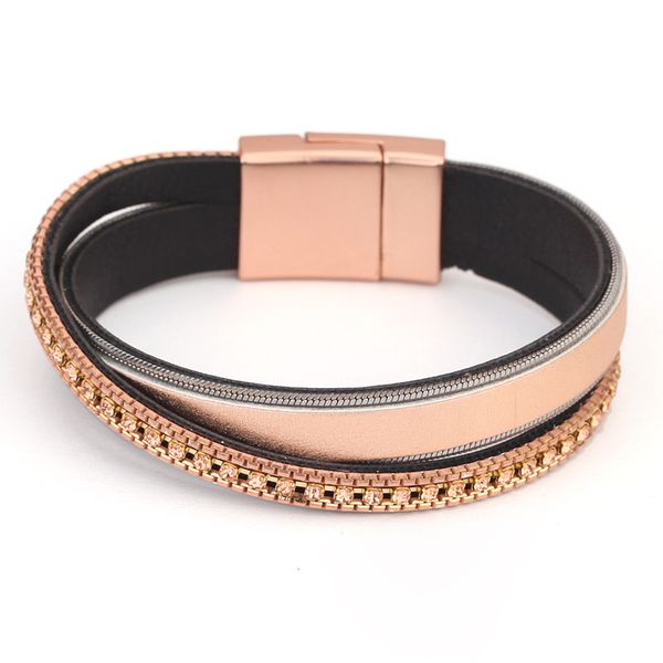 bangle women bohemian bracelet pu leather rhinestone handmade magnetic clasp 2021 fashion jewelry, Black
bangle women bohemian bracelet pu leather rhinestone handmade magnetic clasp 2021 fashion jewelry, Black