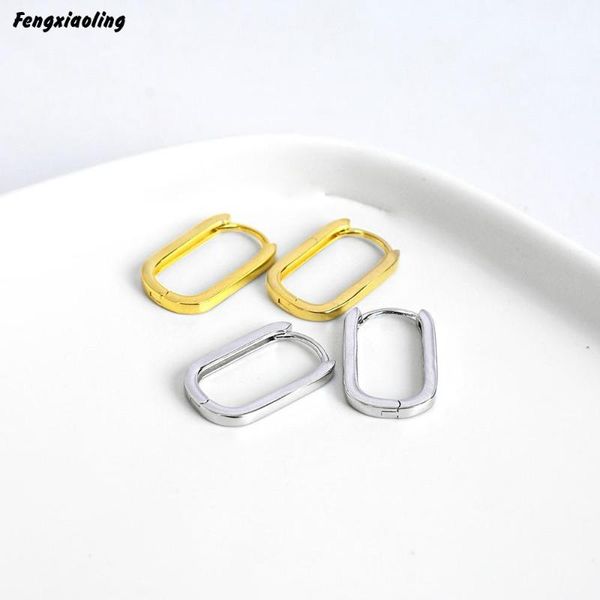 fengxiaoling 100% genuine 925 sterling silver geometric oval hoop earrings for women minimalism fine jewelry cute accessories, Golden;silver
fengxiaoling 100% genuine 925 sterling silver geometric oval hoop earrings for women minimalism fine jewelry cute accessories, Golden;silver