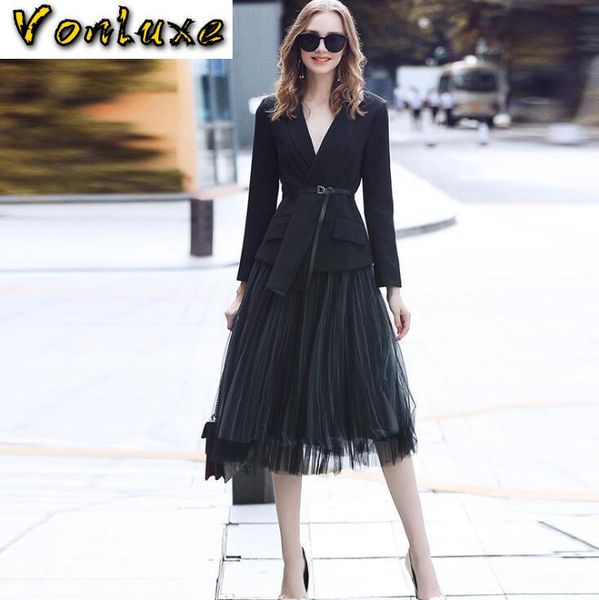 stylish office lady sets suits notched collar v neck belted blazer suit jacket tulle tutu skirt 2 piece set women clothes, White
stylish office lady sets suits notched collar v neck belted blazer suit jacket tulle tutu skirt 2 piece set women clothes, White