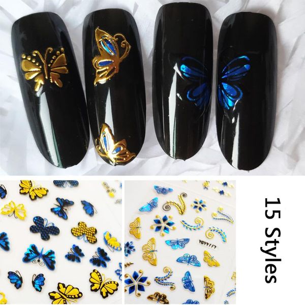 nail sticker laser blue butterfly flower rose bronzing gold nail decal adhesive 3d cute butterfly diy manicure design, Black
nail sticker laser blue butterfly flower rose bronzing gold nail decal adhesive 3d cute butterfly diy manicure design, Black