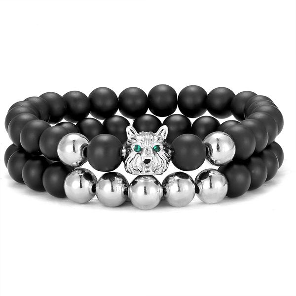 beaded, strands 2 pieces / set of fashion bracelets wolf head retro luxury cz animal men's bracelet boy jewelry yoga elastic, Black
beaded, strands 2 pieces / set of fashion bracelets wolf head retro luxury cz animal men's bracelet boy jewelry yoga elastic, Black
