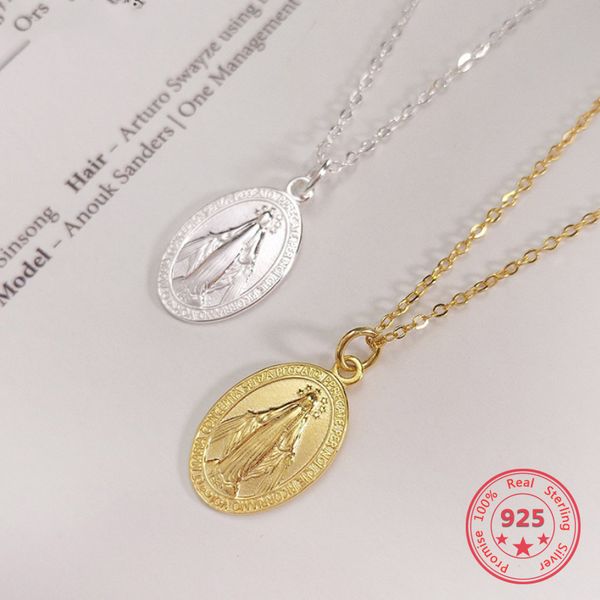 chains pure 925 silver european american design creative concise maria pendant gold charm necklace fine jewelry
chains pure 925 silver european american design creative concise maria pendant gold charm necklace fine jewelry