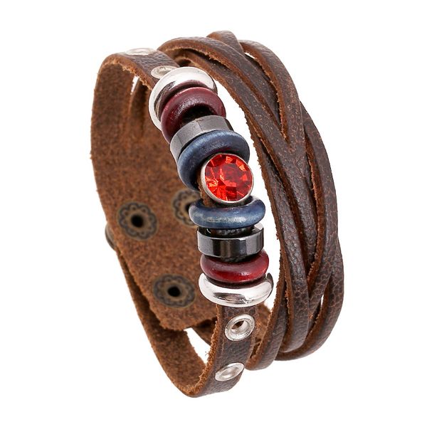 tennis dankaishi multilayer leather bracelet for women red crystal glass bead metal spacers punk style brown color wristband bangles, Golden;silver
tennis dankaishi multilayer leather bracelet for women red crystal glass bead metal spacers punk style brown color wristband bangles, Golden;silver