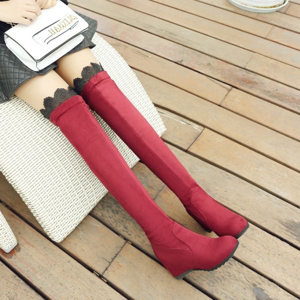 plus size 43 classic wedges long boots women winter black red over the knee boots thigh high stretch fabric flock shoes
plus size 43 classic wedges long boots women winter black red over the knee boots thigh high stretch fabric flock shoes