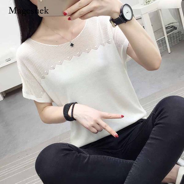 2020 new korean summer women short sleeve knitted pullover loose shirts mesh white clothes blusas mujer de moda 3538 50
2020 new korean summer women short sleeve knitted pullover loose shirts mesh white clothes blusas mujer de moda 3538 50