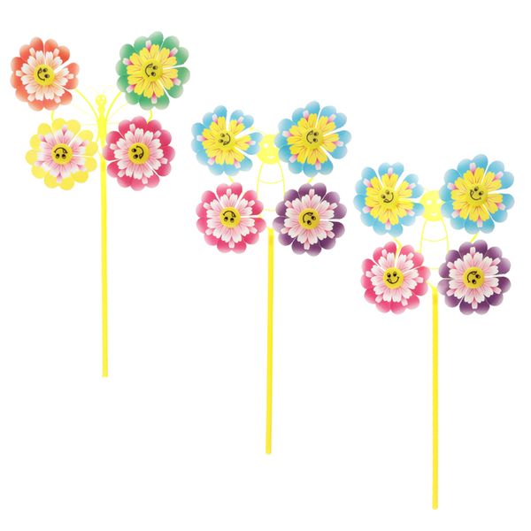 10pcs four wheels flower pinwheel, windmills w/ smiling face for kids toy, outdoor garden yard decor 
10pcs four wheels flower pinwheel, windmills w/ smiling face for kids toy, outdoor garden yard decor