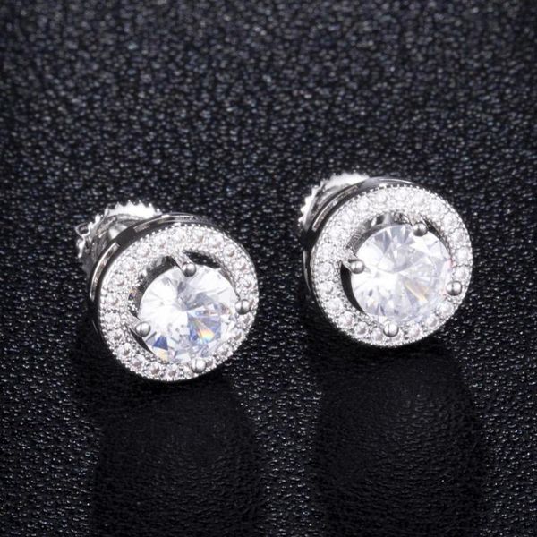 hip hop 1pair big zircon micro full paved rhinestone cz stone round bling iced out stud earring copper earrings for men jewelry, Silver
hip hop 1pair big zircon micro full paved rhinestone cz stone round bling iced out stud earring copper earrings for men jewelry, Silver
