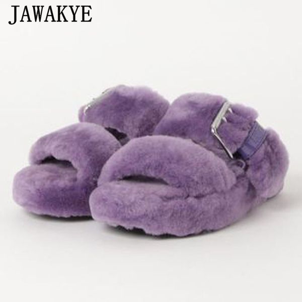 natural wool one strap outdoor women slides autumn winter fashion thick sole fur slippers open toe comfort casual flat shoes, Black
natural wool one strap outdoor women slides autumn winter fashion thick sole fur slippers open toe comfort casual flat shoes, Black