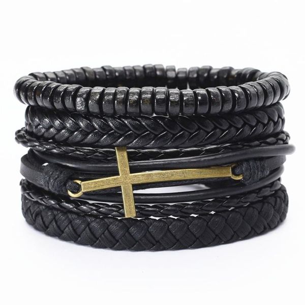 4 pcs/set punk vintage leather bracelets men bronze cross love charm wrap weave women homme femme male jewelry, Golden;silver
4 pcs/set punk vintage leather bracelets men bronze cross love charm wrap weave women homme femme male jewelry, Golden;silver