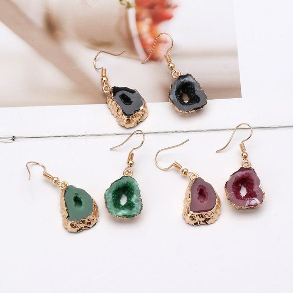 druzy stone drop earrings women irregular natural quartz geode crystal jewelry party ornament accessories w77, Silver
druzy stone drop earrings women irregular natural quartz geode crystal jewelry party ornament accessories w77, Silver