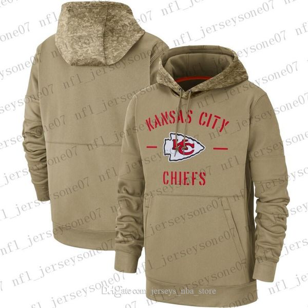 

Mens Women KidS Kansas City Chiefs Tan Vintage Sweatshirt 2019 Salute to Service Sideline NFL Therma Pullover Hoodie