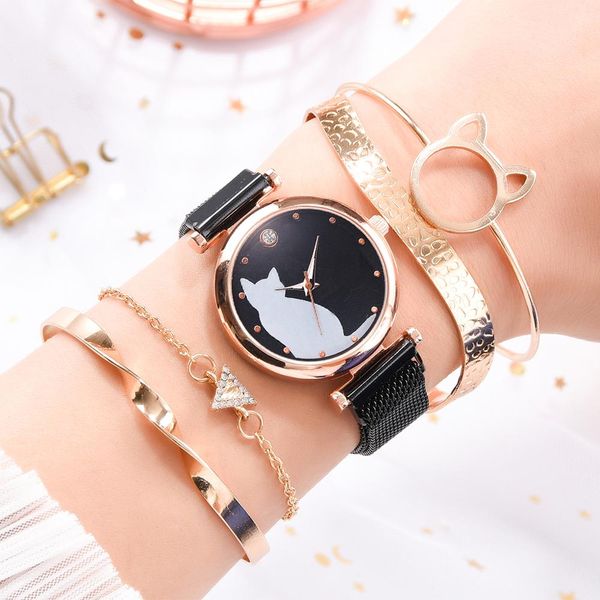 женские часы 5шт женщины часы браслет cat pattern black магнит часы женские наручные часы кварцевые часы 2020, Slivery;brown
женские часы 5шт женщины часы браслет cat pattern black магнит часы женские наручные часы кварцевые часы 2020, Slivery;brown