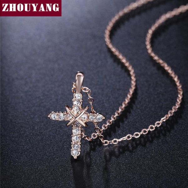 pendant necklaces zhouyang cross necklace rose gold color cz jewelry for women men party pray zyn451, Silver
pendant necklaces zhouyang cross necklace rose gold color cz jewelry for women men party pray zyn451, Silver