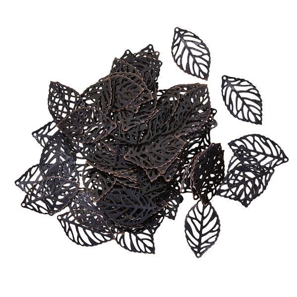 100pcs retro alloy metal veined leaf charms for jewelry making wedding decor, Black
100pcs retro alloy metal veined leaf charms for jewelry making wedding decor, Black