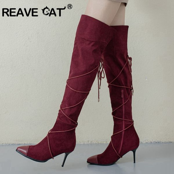 boots reavecat winter warm motorcycle pointed toe thin heels flock zipper cross-tied patchwork big size 34-48 club party a3104, Black
boots reavecat winter warm motorcycle pointed toe thin heels flock zipper cross-tied patchwork big size 34-48 club party a3104, Black