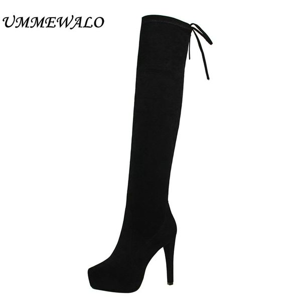 ummewalo over the knee high heels boots women fashion high heel elastic winter boots ladies shoes, Black
ummewalo over the knee high heels boots women fashion high heel elastic winter boots ladies shoes, Black
