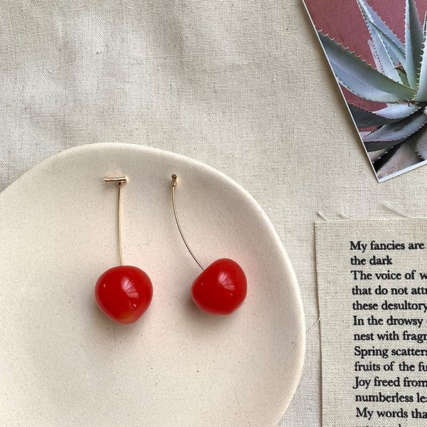 new cute round red cherry resin dangle earrings for women romantic bohemian fruit ear jewelry birthday gifts, Silver
new cute round red cherry resin dangle earrings for women romantic bohemian fruit ear jewelry birthday gifts, Silver