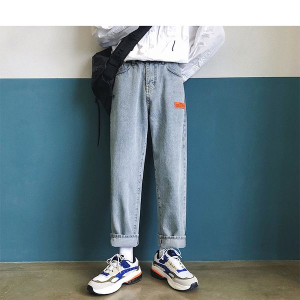 men's jeans blue retro straight-leg jeans harajuku elastic band 2020
men's jeans blue retro straight-leg jeans harajuku elastic band 2020