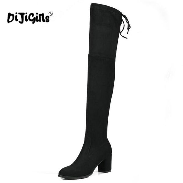 dijigirls square toe shoes woman micro suede thigh high boots for women mid heel comfy slouch stretch over the knee boots, Black
dijigirls square toe shoes woman micro suede thigh high boots for women mid heel comfy slouch stretch over the knee boots, Black