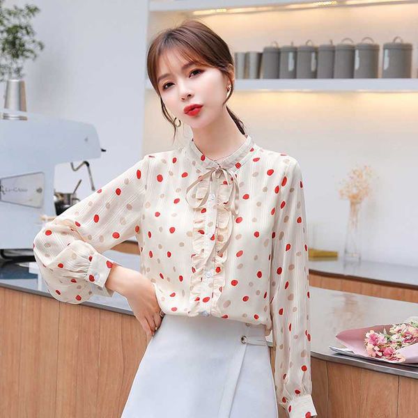 women's blouses & shirts coigarsam fashion full sleeve shirt womens summer chiffon polka dot bow women 1001, White
women's blouses & shirts coigarsam fashion full sleeve shirt womens summer chiffon polka dot bow women 1001, White