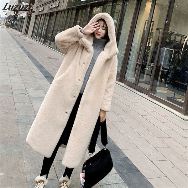 women's fur & faux luzuzi 2021 autumn winter women coat imitation thicken long hooded plus size plush female, Black
women's fur & faux luzuzi 2021 autumn winter women coat imitation thicken long hooded plus size plush female, Black