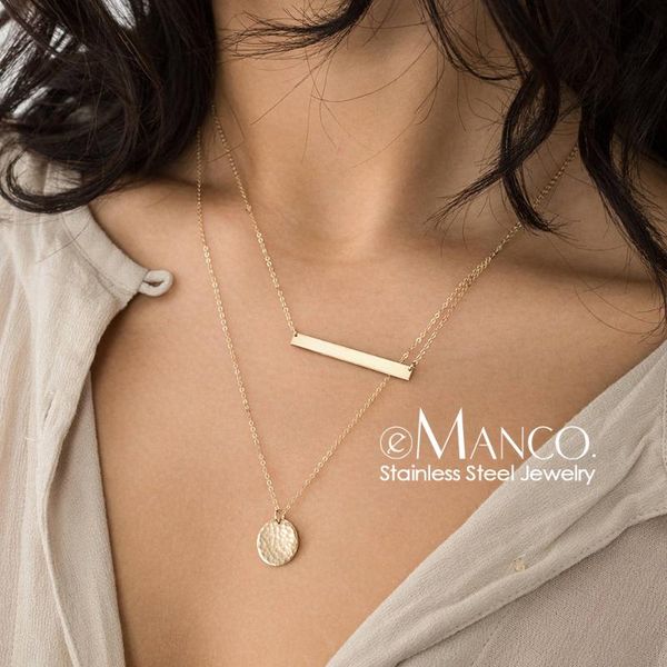 e-manco simples multi camadas colar de aço inoxidável mulheres coin colar pingente para mulheres jóias de luxo presente forma, Silver
e-manco simples multi camadas colar de aço inoxidável mulheres coin colar pingente para mulheres jóias de luxo presente forma, Silver