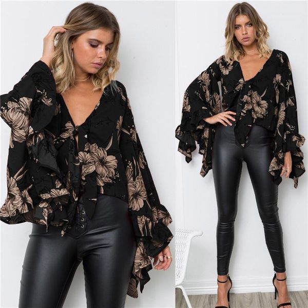 neck solid colors tshirts womens designer fashion bell sleeve floral print casual clothing womens v, White
neck solid colors tshirts womens designer fashion bell sleeve floral print casual clothing womens v, White