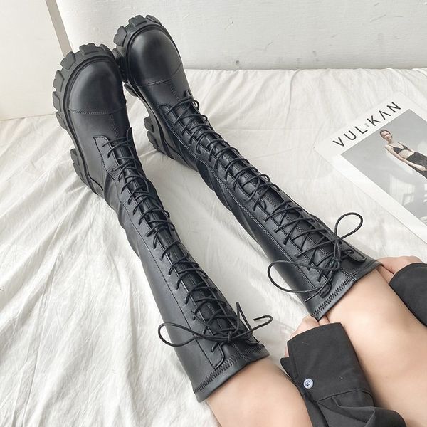 nice autumn winter fashion lace up long boots chunky platform black pu leather knee high boots woman thick bottom shoes
nice autumn winter fashion lace up long boots chunky platform black pu leather knee high boots woman thick bottom shoes