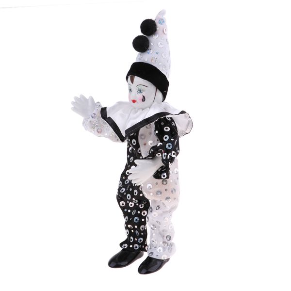 9 inch porcelain smiling clown doll wearing classic outfits, funny harlequin doll, circus props, halloween decor
9 inch porcelain smiling clown doll wearing classic outfits, funny harlequin doll, circus props, halloween decor
