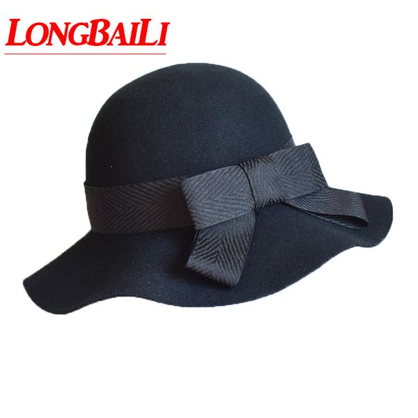 stingy brim hats longbaili winter quality wool felt bow bucket hat for women wide fedoras pwsv027, Blue;gray
stingy brim hats longbaili winter quality wool felt bow bucket hat for women wide fedoras pwsv027, Blue;gray