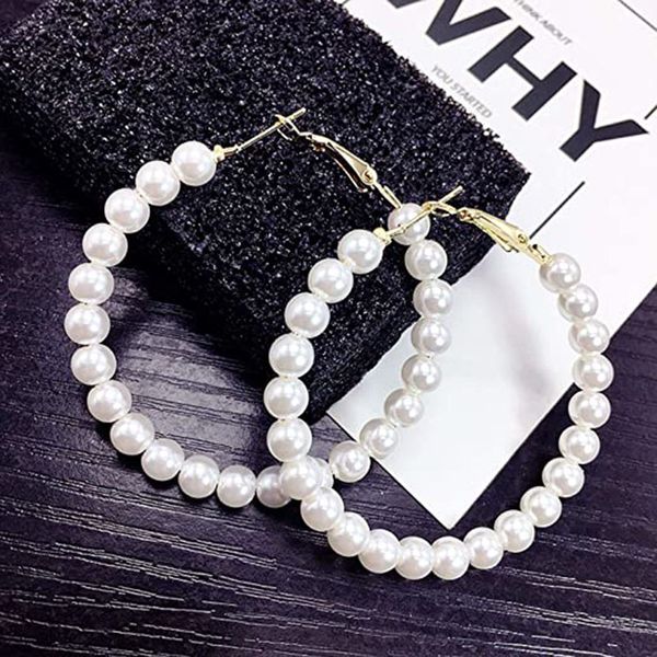 vintage pearl hoop earrings for women new fashion simple big earring trendy gift pendientes brincos bijoux female hypoallergenic, Golden;silver
vintage pearl hoop earrings for women new fashion simple big earring trendy gift pendientes brincos bijoux female hypoallergenic, Golden;silver