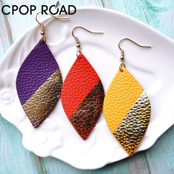 cpop gold brush leather earrings for women leaf genuine cowhide leather earrings boho glitter female jewelry party accessories, Silver
cpop gold brush leather earrings for women leaf genuine cowhide leather earrings boho glitter female jewelry party accessories, Silver