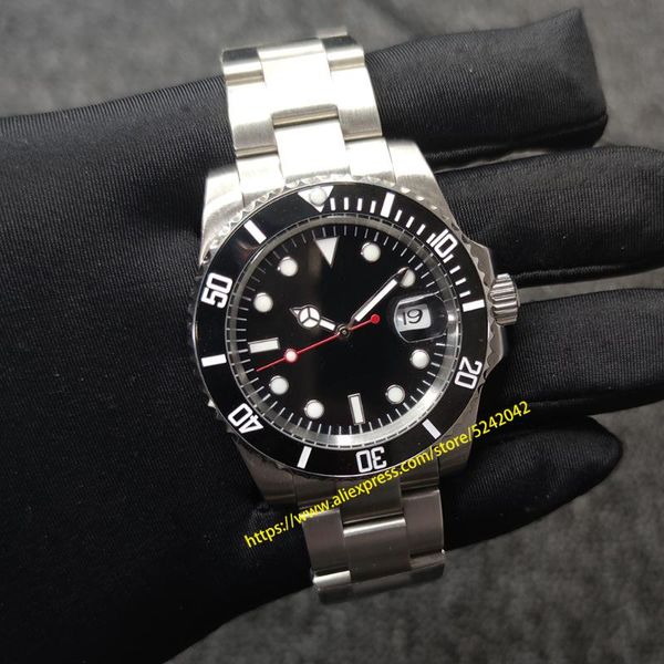 aseptic dial black 40mm men's watch mechanical automatic stainless steel sapphire glass 2813 movement ceramic bezel no2, Slivery;brown
aseptic dial black 40mm men's watch mechanical automatic stainless steel sapphire glass 2813 movement ceramic bezel no2, Slivery;brown