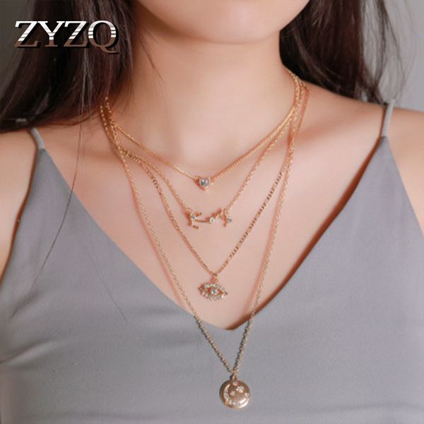 chains zyzq fashion layered round slice moon pendant necklace trendy heart tiny stone setting eyes design est accessories, Silver
chains zyzq fashion layered round slice moon pendant necklace trendy heart tiny stone setting eyes design est accessories, Silver