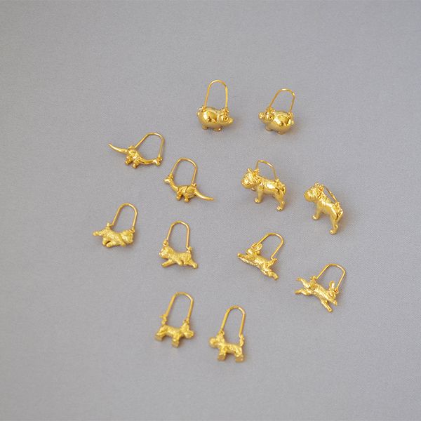 processing custom european and american personality creative cute adorable dog golden pig animal zodiac earrings, Silver
processing custom european and american personality creative cute adorable dog golden pig animal zodiac earrings, Silver