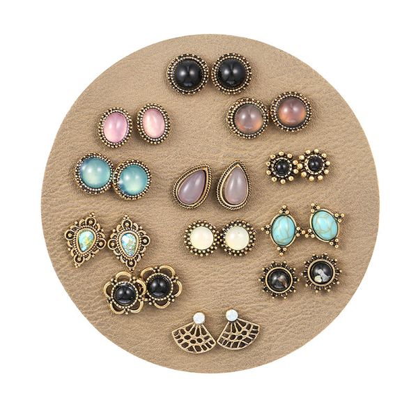 stud luxury retro geometric waterdrop crystal resin earrings 12 pairs/lot 2021 minimalism stone brinco set for women kolczyki, Golden;silver
stud luxury retro geometric waterdrop crystal resin earrings 12 pairs/lot 2021 minimalism stone brinco set for women kolczyki, Golden;silver