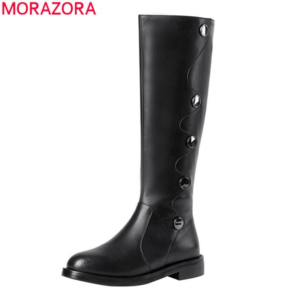 boots morazora 2021 fashion genuine leather knee high low heel round toe solid black autumn winter women
boots morazora 2021 fashion genuine leather knee high low heel round toe solid black autumn winter women