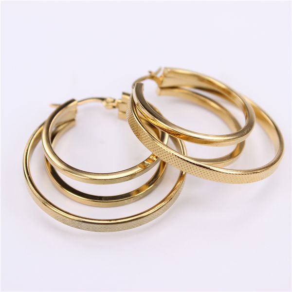 hoop & huggie classic triple chain stainless steel earrings features exaggeration fashion women's jewelry 3 choices lh901, Golden;silver
hoop & huggie classic triple chain stainless steel earrings features exaggeration fashion women's jewelry 3 choices lh901, Golden;silver