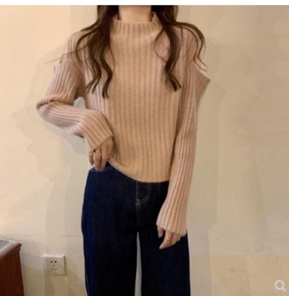 south korea 2020 new all-match high collar bumper pullover bumper houlder long sleeve casual loose pullover western style knitte, White;black
south korea 2020 new all-match high collar bumper pullover bumper houlder long sleeve casual loose pullover western style knitte, White;black